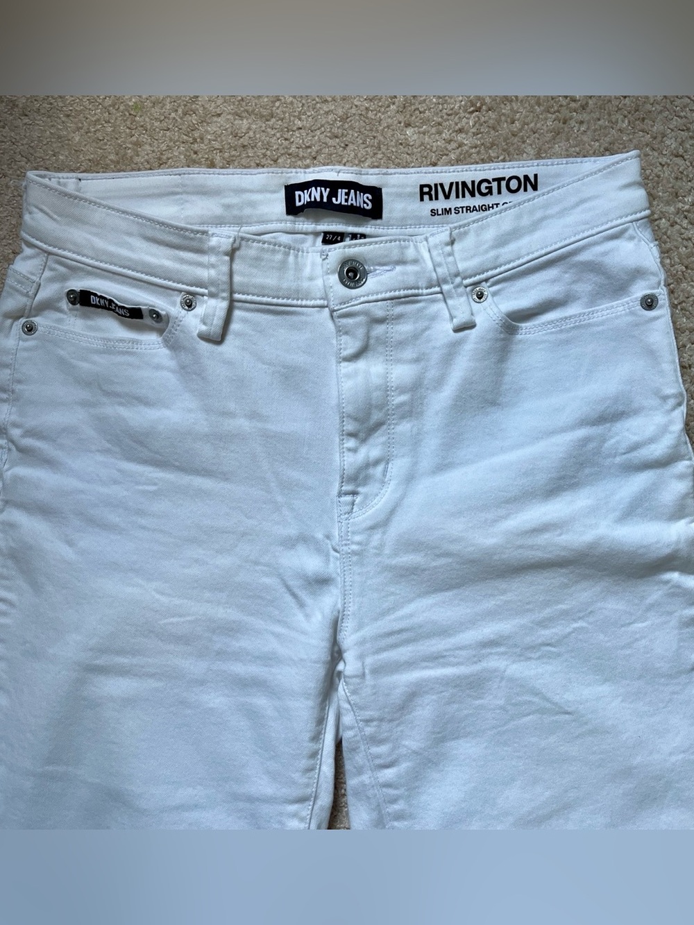DKNY Rivington White Slim Straight Crop Women’s Jeans